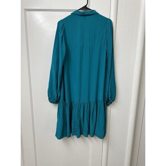 Express Drop Waist Dress XS New! Green Jade Teacher Work Flowy - Picture 4 of 5